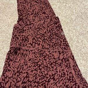 Athleta Pink and Maroon Patterned Leggings